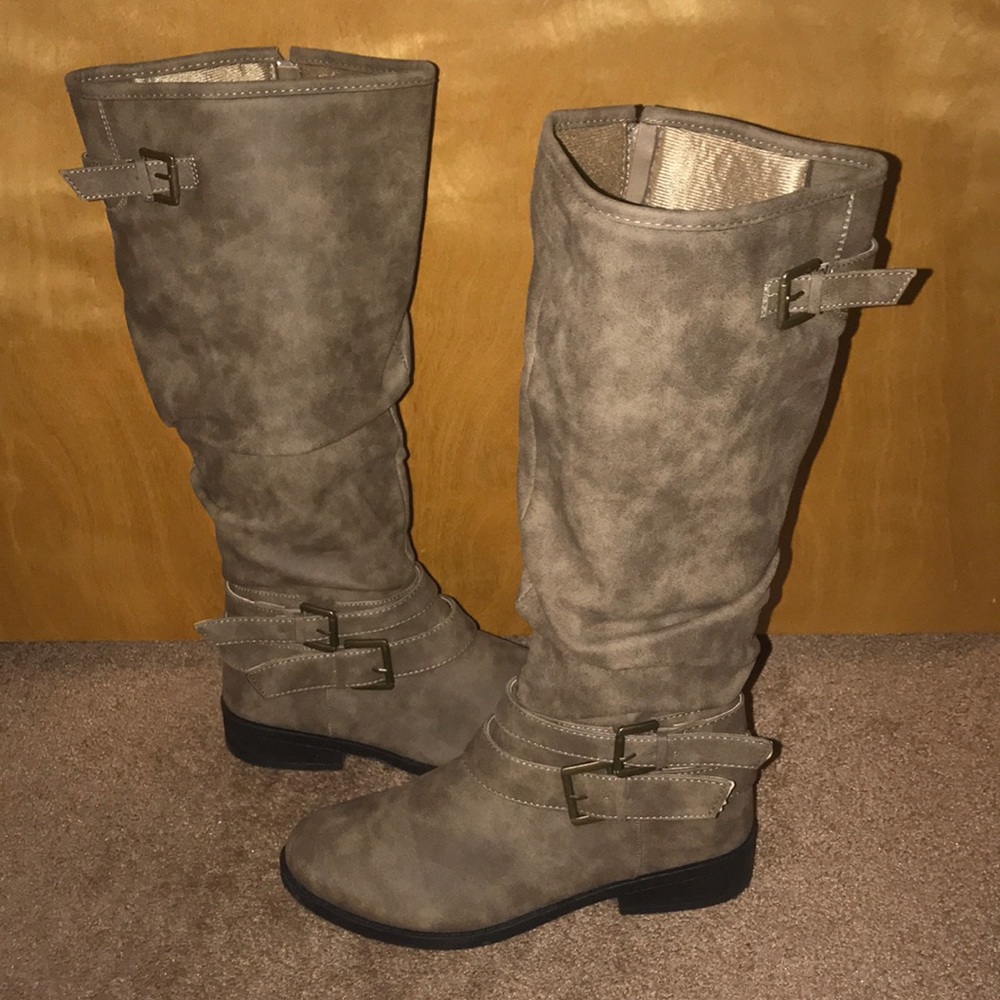 Faux Suede taupe boots!